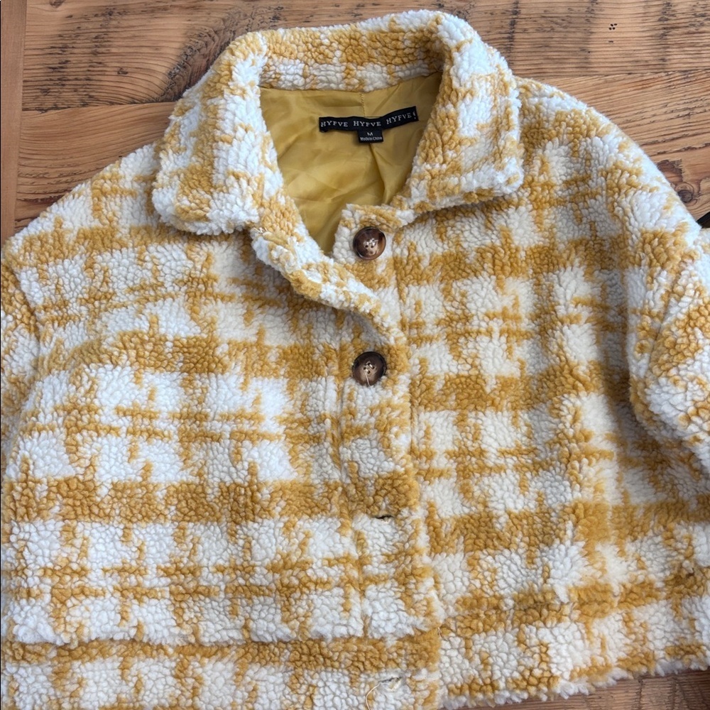 HYFVE Mustard and Cream Teddy Coat - Picture 6 of 6